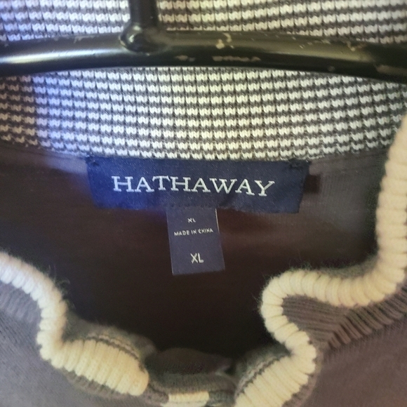 Hathaway Ribbed Knit Gray w Trim Snap Long Sleeve Sz. XL Sweater - Picture 3 of 12